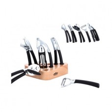 PETERHOF PH-12877  Set 5 ustensile bucatarie cu suport lemn